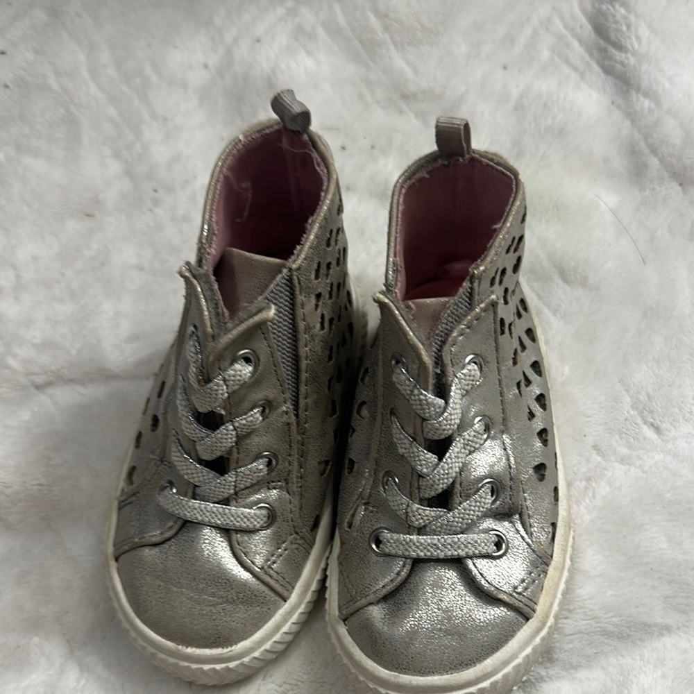 Wonder Nation Silver High-Top Sneakers